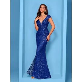 Elegant Beaded Mature Sleeveless Mermaid Dress for Summer Party Evening Formal High-End Luxury Bridesman Gown V Neck Wedding Sexy Tank Long Skirt