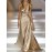 Women's Elegant Backless Evening gown - Champagne - Formal Party Wedding - Bodycon Mermaid - Machine Washable Luxury Formal dress - for Gala Prom - Adult Women's Formal Attire