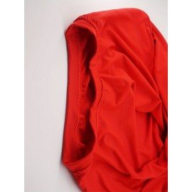 [5pcs Soft T-Shirts] 5pcs Plus Size Women's Soft Long Sleeve T-Shirts | Casual Round Neck Tops, Solid Color Basic Tees for Spring/Fall, Machine Washable | Black, Blue, White, Red, Pink, Ladies T Shirts, Seasonal Fashion, Simple Design, Comfortable Fit