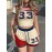 2pcs Campus Style s Set, Women'S Short Sleeve + Shorts, Red and Blue Contrast Number Print No. 33, Summer Casual Outfit