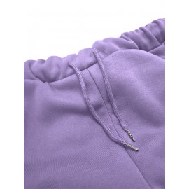 Women's Mother's Day Fashion Casual Sporty Mama Letter Heart Print Set, Premium Autumn/Winter Trendy Youthful Fleece Hoodie and Jogger Pants Two-Piece Outfit, Versatile Hooded Suit, Women's Clothing, Gift Choice