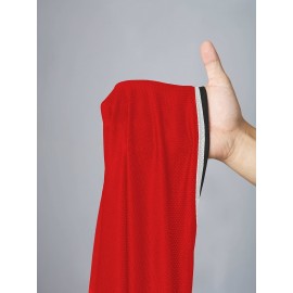 2pcs American Street Style y Short Sleeve Set, Women's V-Neck Top with High-Waist Shorts in Red and Black Star Print, Breathable Mesh Fabric for Summer Photoshoots