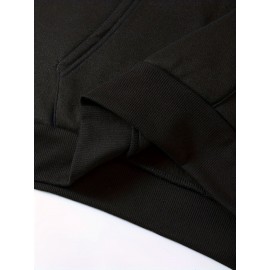 [Chicago U.S.A. Print Hoodie Set] Red Polyester Women's Chicago U.S.A. Letter Print Hoodie & Pants Set - Drawstring, Machine Washable Casual Outfit